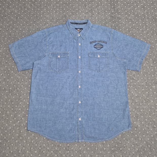 [XXL]할리데이비슨 자수 데님 셔츠-532