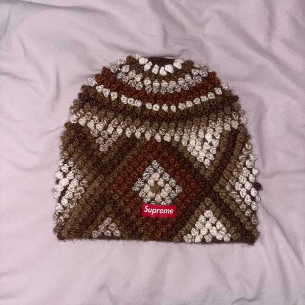 슈프림 비니 텍스쳐드 니트 비니 브라운 25FW