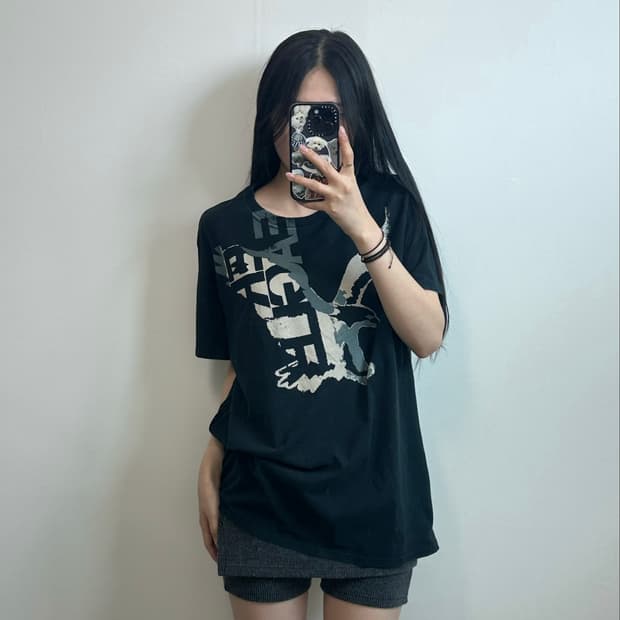아메리칸이글 y2k 와투케 블랙 반팔 티셔츠