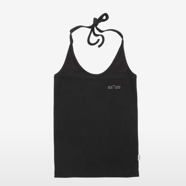 애즈온 홀터넥 나시 블랙