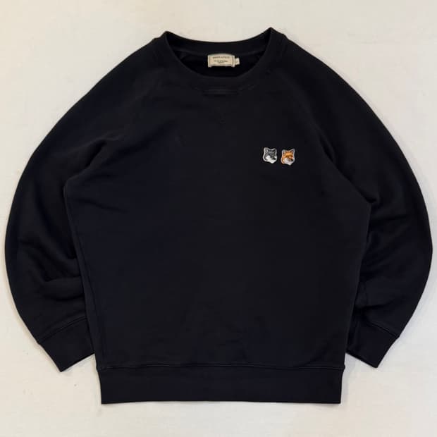 메종키츠네 백화점판 더블폭스 맨투맨 블랙