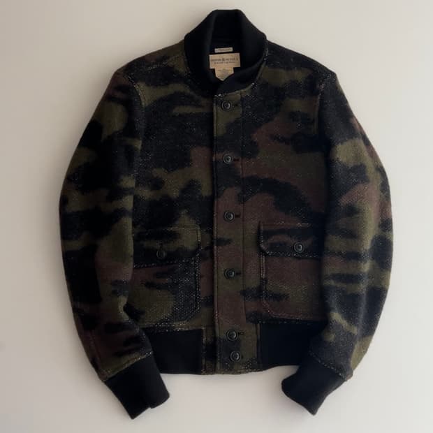 데님앤서플라이 랄프로렌 카모 울 혼방 가디건 m