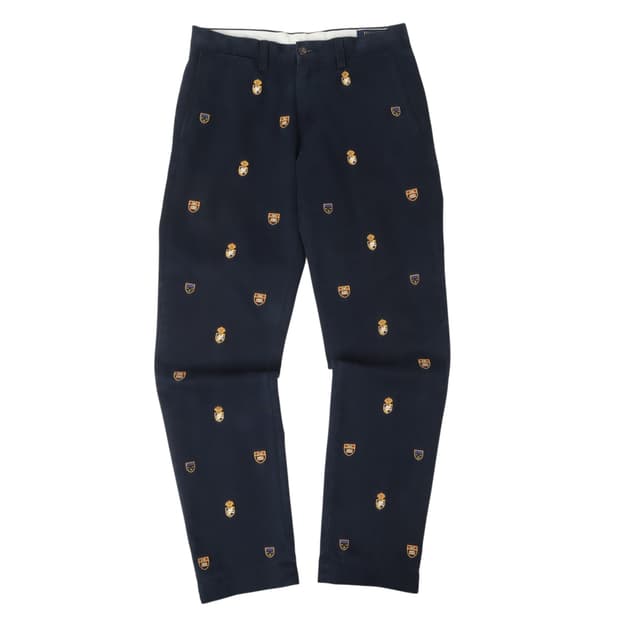 폴로 랄프로렌 쉴드 엠브로이드 로고 네이비 코튼 팬츠