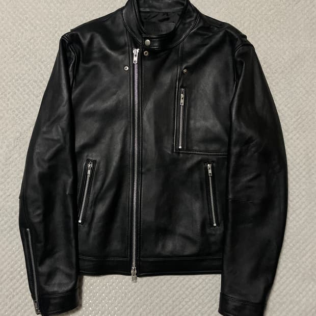 SPRONE 스페로네 웨스턴 무드 램스킨 양가죽 바이커 레더 자켓