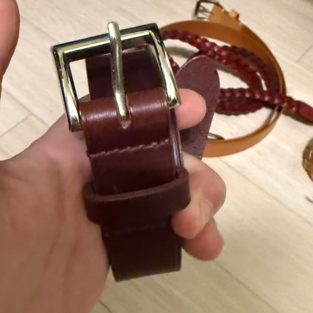 레더키메라 베지터블 브라운벨트 새상품