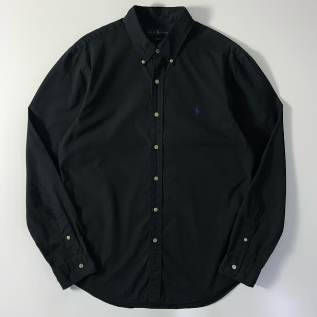 Polo  폴로 랄프로렌 자수 코튼 블랙 셔츠  