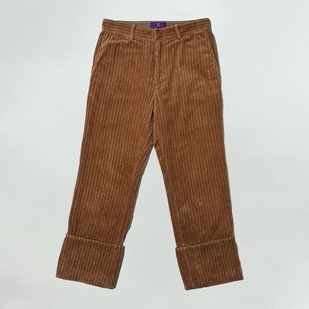 요지야마모토 턴업 코듀로이 팬츠