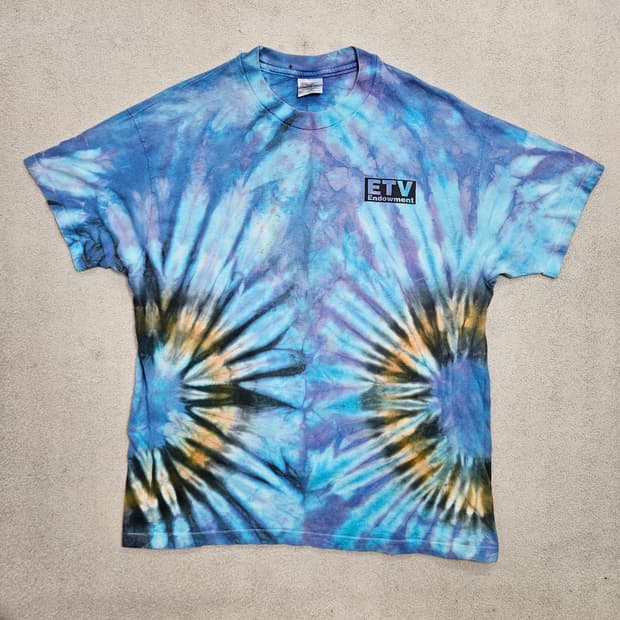 90S 헤인즈 타이다이 싱글스티치 티셔츠 XL Made in usa