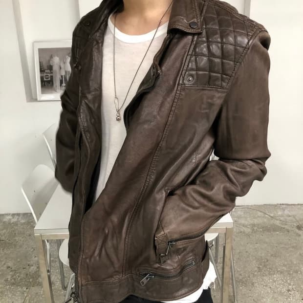 올세인츠 레더 바이커 자켓