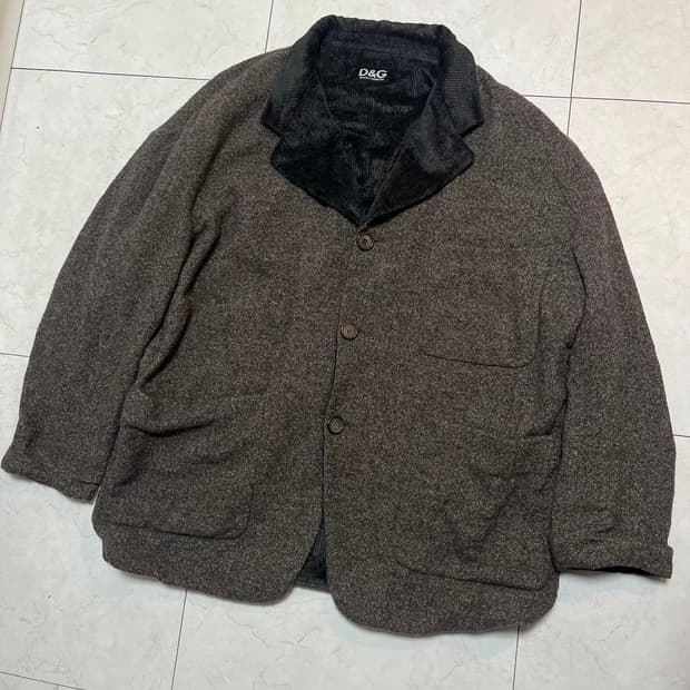 90s 돌체앤가바나 리버시블 울 코듀로이 쓰리 버튼 자켓 xl