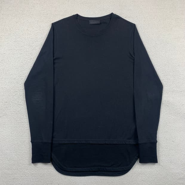 디젤 블랙 골드 레이어드 롱슬리브 티셔츠 블랙 