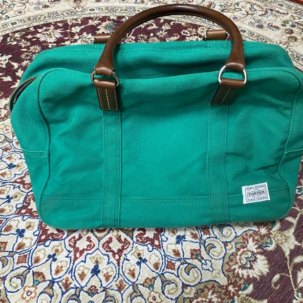 요시다 포터 X FABRICK 메디컴토이 캔버스 보스턴백 에메랄드 그린