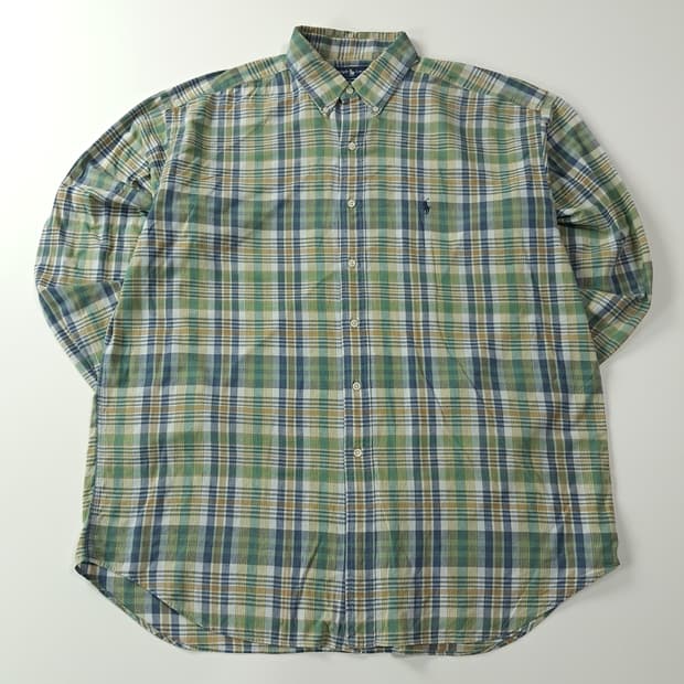 CJ863 XL 폴로 빅사이즈 90s 클래식 마드라스 체크 셔츠 남방