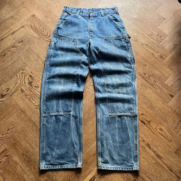 [32]칼하트 USA 빈티지 페이딩 더블니 워크 데님 팬츠