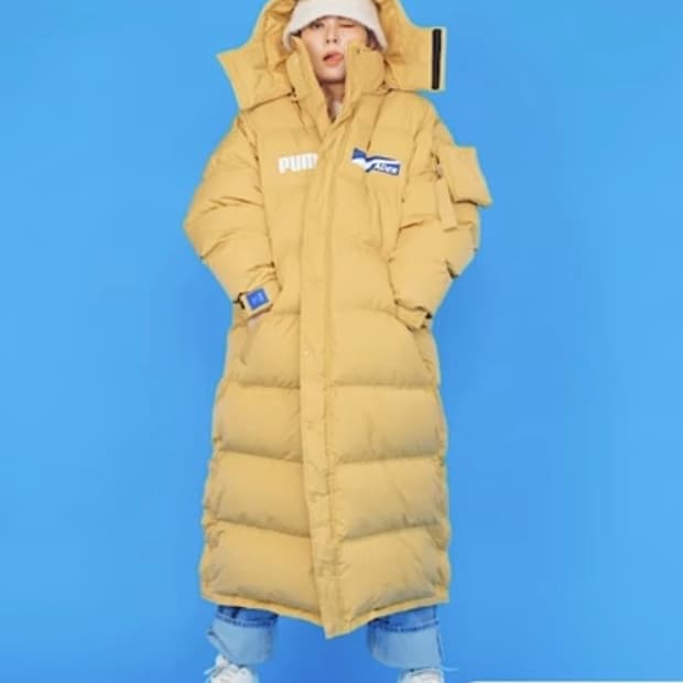 푸마X아더에러 롱패딩 옐로우S