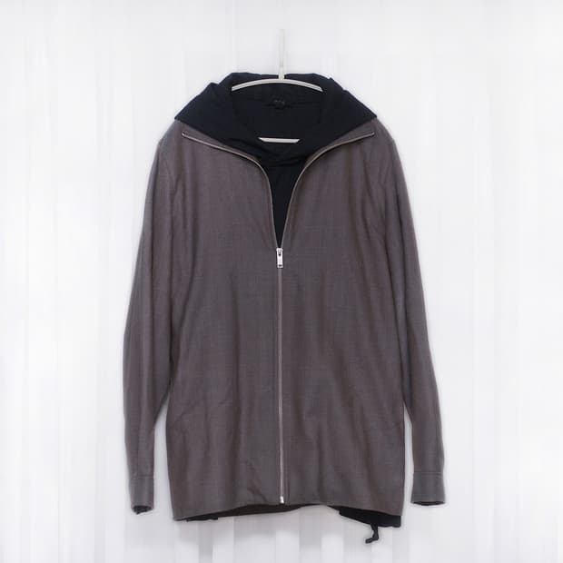 코스 (COS) 퓨어울 집업 포켓리스 소프트 자켓 (100-105)