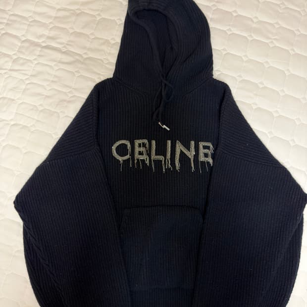 셀린느 실버로고 니트후드