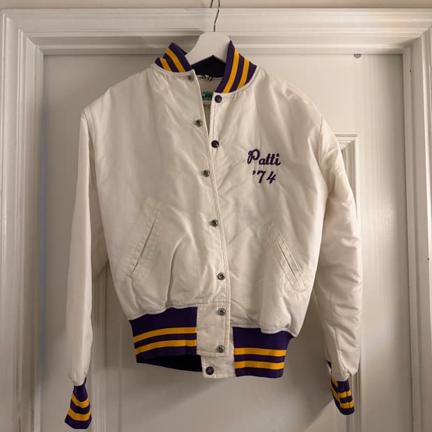 빈티지 화이트 스타디움 자켓