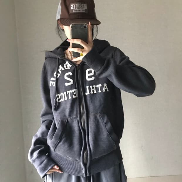 아베크롬비 그레이 후드집업