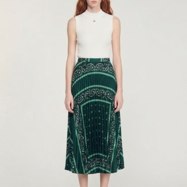 산드로 반다나 플리츠스커트 1사이즈(새상품)