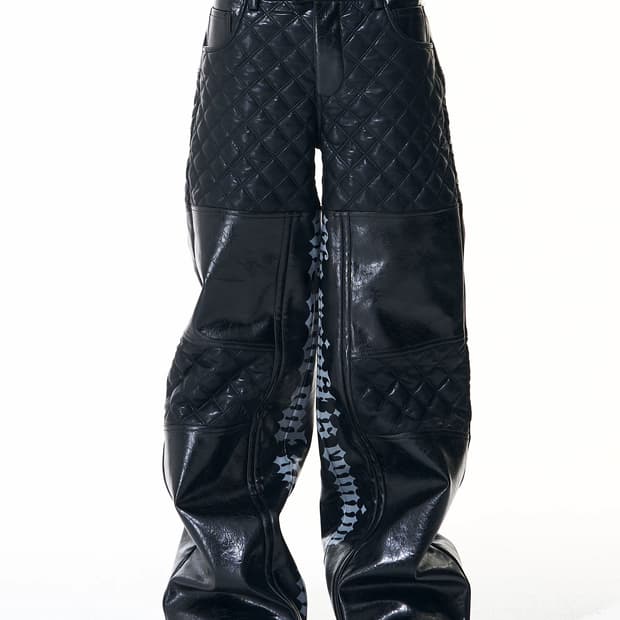 Obsidian Patchboard Leather Pants