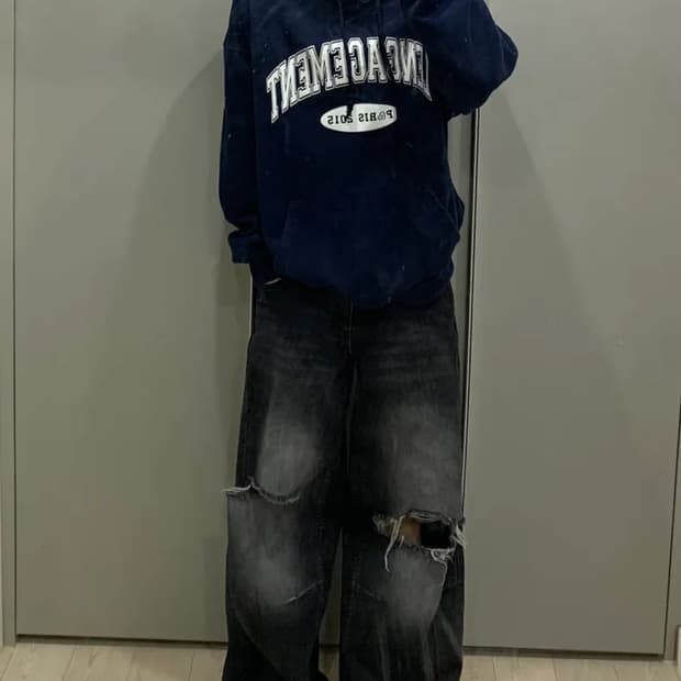 네이비 후드티m 사이즈