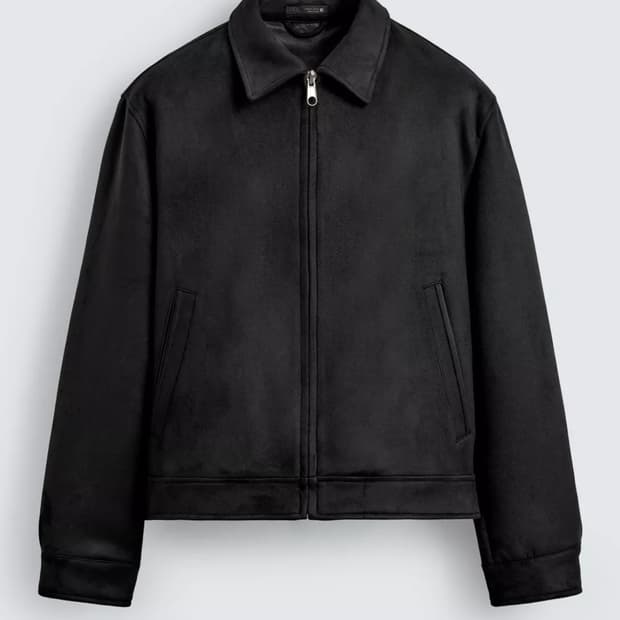 Zara 레귤러 핏 페이크 스웨이드 점퍼