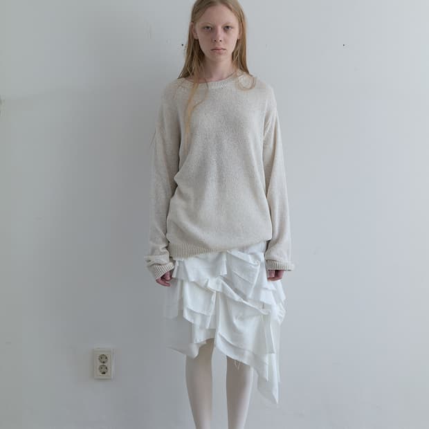 낫띵에브리띵 OVERSIZED LINEN SWEATER IN IVORY 