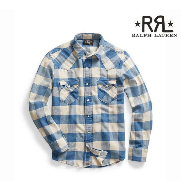 rrl 더블알엘 웨스턴셔츠 인디고크림 M