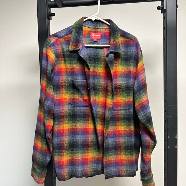 슈프림 레인보우 플라넬 셔츠