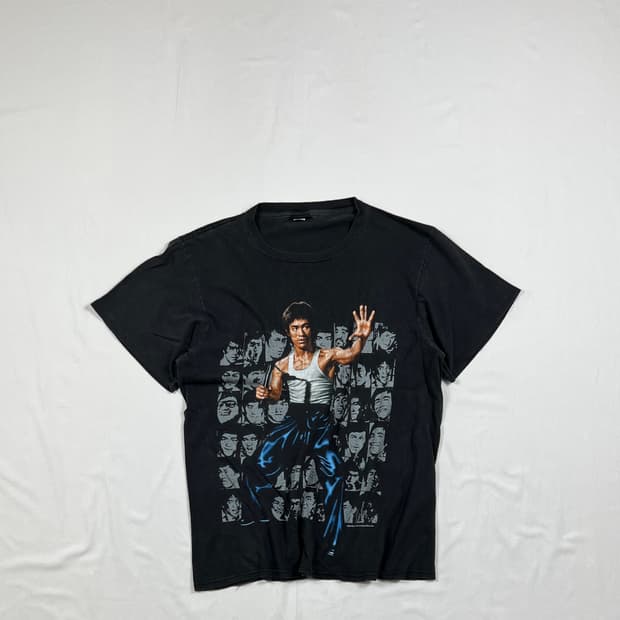90‘s 97년도 브루스리 이소룡 프린트 반팔티 상품이미지1