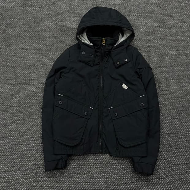 지스타로우 블랙 후드 패딩 자켓v0418