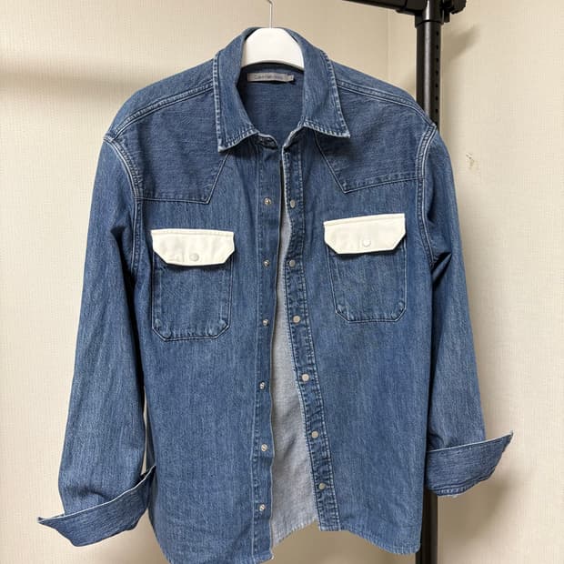 라프시몬스 캘빈클라인 웨스턴 데님 셔츠