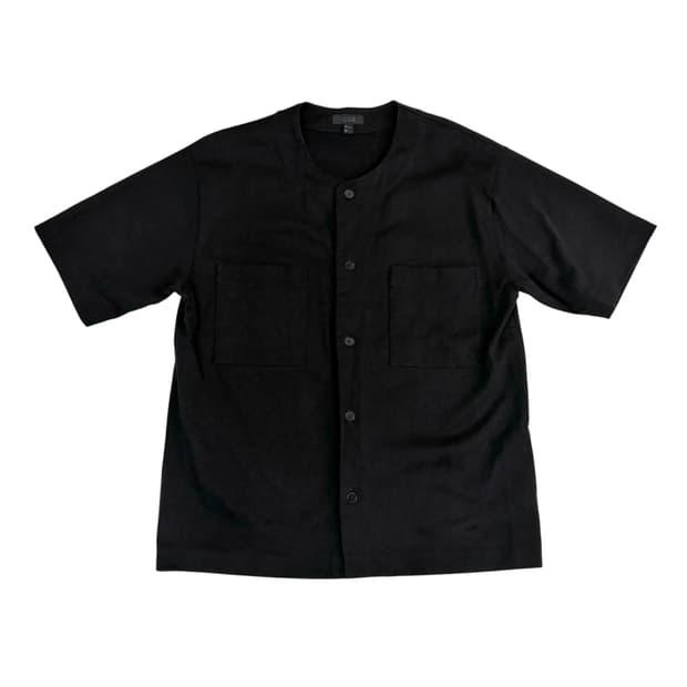 코스 블랙 코튼 반팔 셔츠