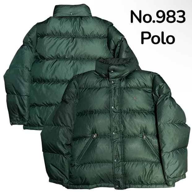 폴로 랄프로렌 대대장 그린 푸퍼 패딩 점퍼 파카 L