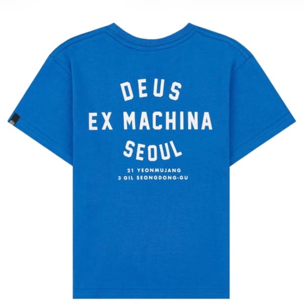 데우스 엑스 마키나 컬리지 성수 티셔츠 미드나잇 블루
