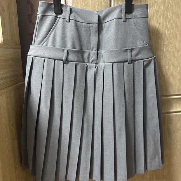 바이링 이중오비 스커트 새상품 S사이즈 그레이/네이비