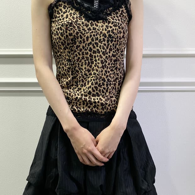  [CORNFLAKE]Lace Detail Leopard 갸루