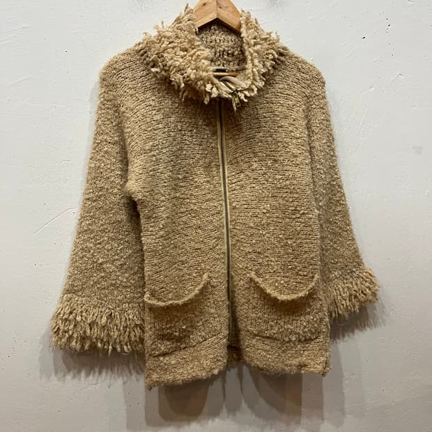 LATENDA 울 푸들 니트집업 우먼즈