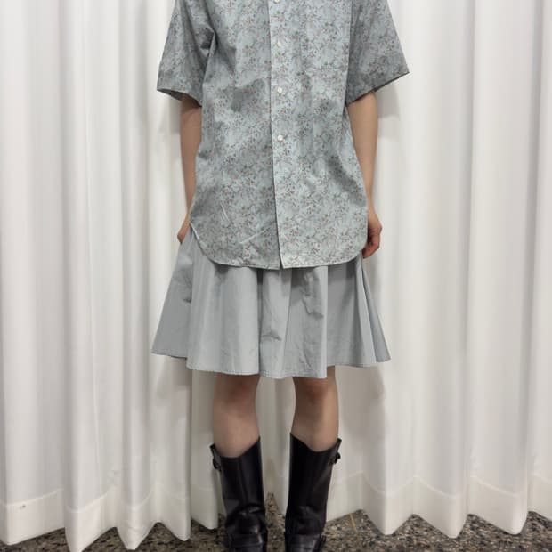 soft blue pleats skirt