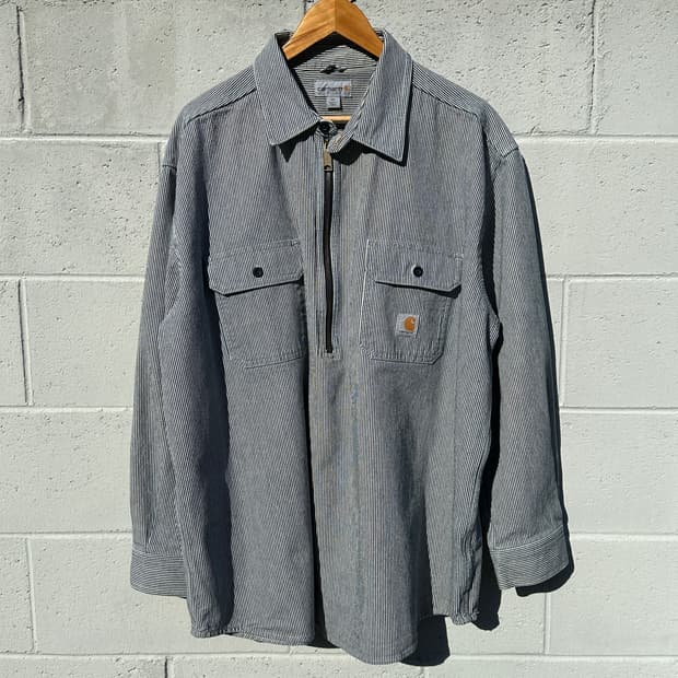 [115] 칼하트 히코리 하프집업 워크 셔츠
