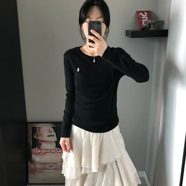 폴로 랄프로렌 QR코드택 포니로고 긴팔 롱슬리브티