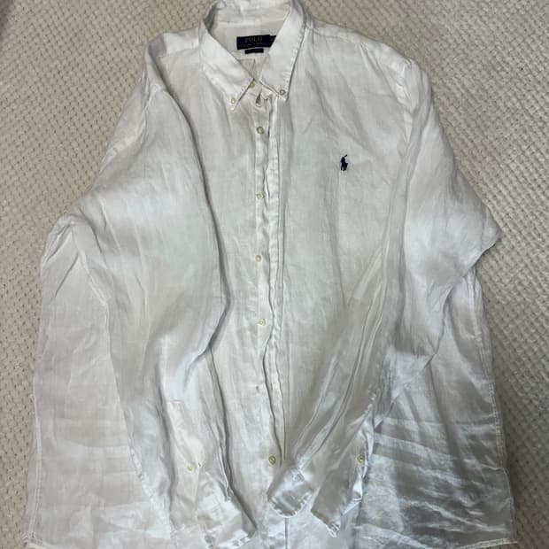 폴로 랄프로렌 린넨 셔츠 클래식핏 화이트 2XL