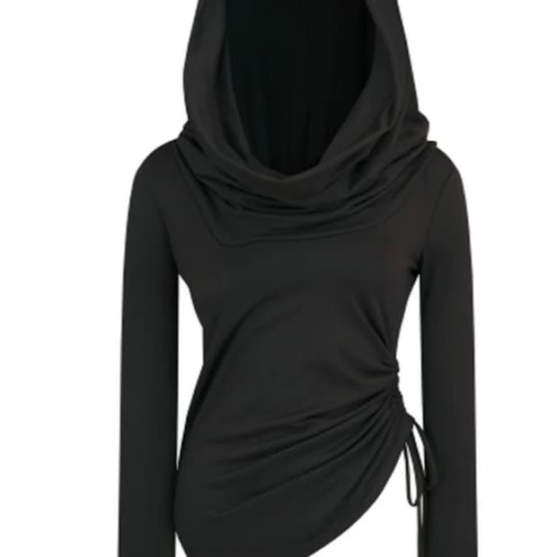 카시코 카울 후드 롱 슬리브 블랙(사용감 없음)