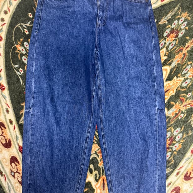 플랙 이집트 커브드 와이드 데님 