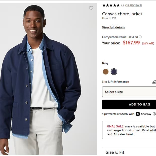 새제품 제이크루 캔버스 코어자켓