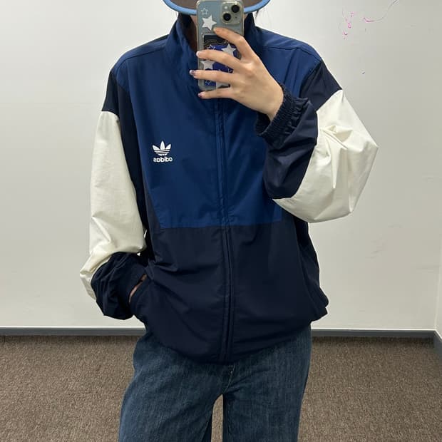 Adidas 아디다스 2-way 파이어버드 네이비 배색 바람막이