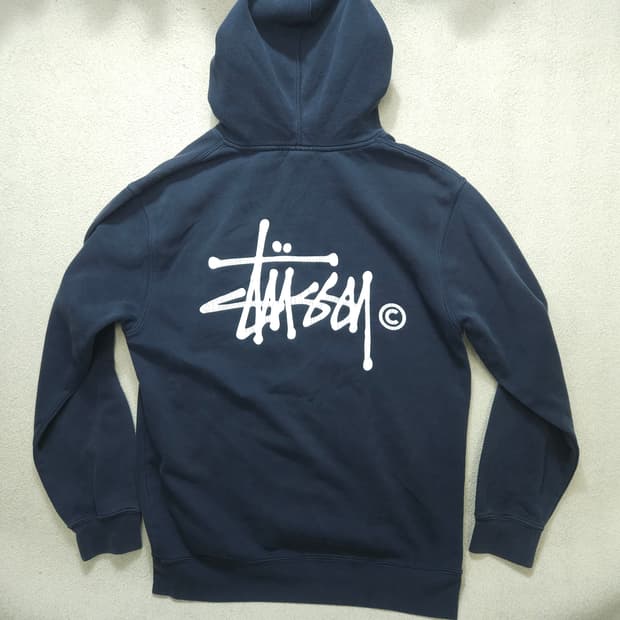 스투시 빅 스탁로고 후드티 M