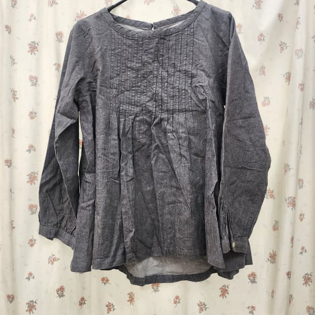 (지구샵) 회색 면블라우스 (무료나눔가능)