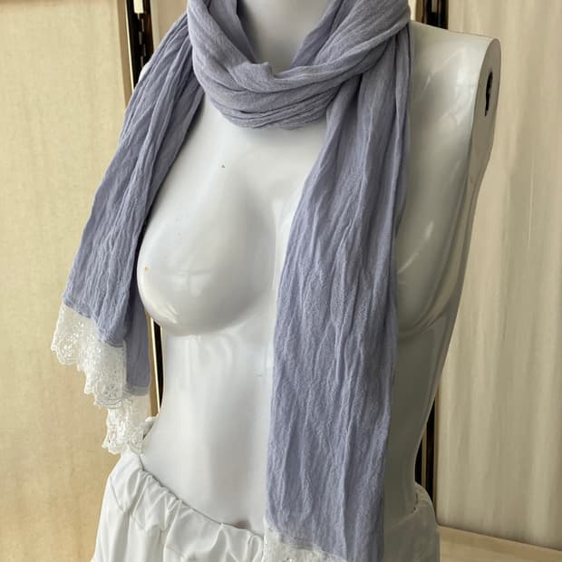 sky blue lace muffler